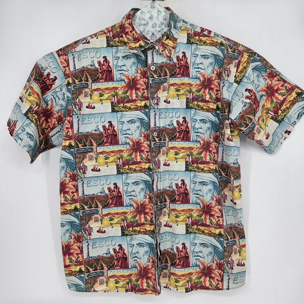 Vintage Willie Esco Shirt Mens‎ Extra Large Indian AOP Button Up Y2K Hip Hop XL